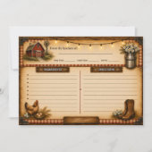 Cartes de recettes d'œufs de poulet de ferme rusti (Devant)