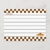 Cartes de recettes du tableau de bord (Dos)