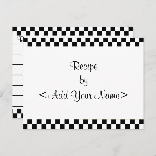 Cartes de recettes du tableau de bord 4 x 6 (Devant / Derrière)