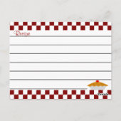 Cartes de recettes du tableau de bord 4 x 6 (Dos)