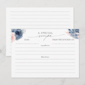 Cartes de recettes élégantes bleu poussiéreux et m (Devant / Derrière)