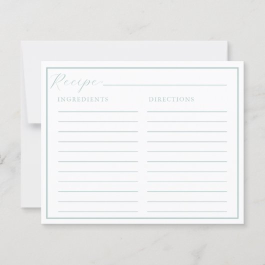 Cartes de recettes élégantes classiques (Devant)