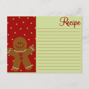 Cartes de recettes en pain d'épice de Noël