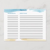 Cartes de recettes Fête des mariées mer et sable d (Dos)