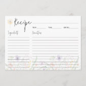 Cartes de recettes Fleurs sauvages Dainty (Devant)
