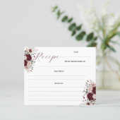 Cartes de recettes florales bordeaux (Debout devant)