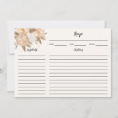 Cartes de recettes florales de automne rustique (Devant)