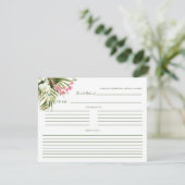Cartes de recettes florales roses de verdure de pl (Debout devant)