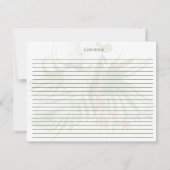 Cartes de recettes florales roses de verdure de pl (Dos)