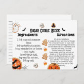 Cartes de recettes Halloween, Cookies Halloween (Devant / Derrière)