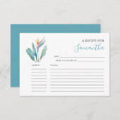 Cartes de recettes imprimables Fleurs aquarelles (Devant / Derrière)