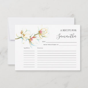 Cartes de recettes imprimables Fleurs aquarelles