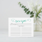 Cartes de recettes Jade Script Fête des mariées mo (Debout devant)