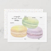 Cartes de recettes Macarons, grande idée de douche (Devant / Derrière)