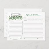 Cartes de recettes Mason Jar (Devant / Derrière)