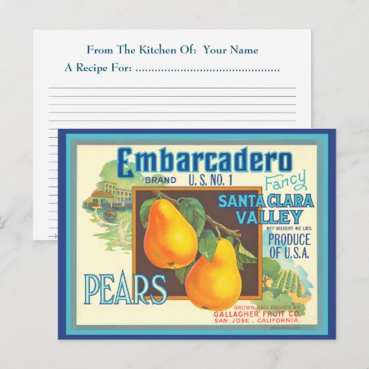Cartes de recettes modifiables avec art de caisse  (Devant / Derrière)