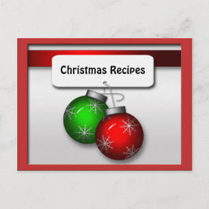 Cartes de recettes ornementales de Noël