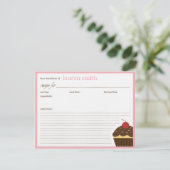 Cartes de recettes personnalisées Cupcake moderne (Debout devant)