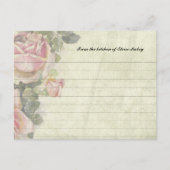 Cartes de recettes personnalisées Roses vintages (Devant)