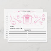Cartes de recettes Pink Sketched Kitchen Tools (Devant / Derrière)