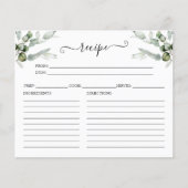 Cartes de recettes pour Baby Shower de mariage ver (Devant)