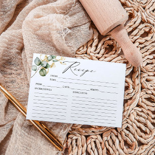 Cartes de recettes pour Baby Shower "Feuillage Dor