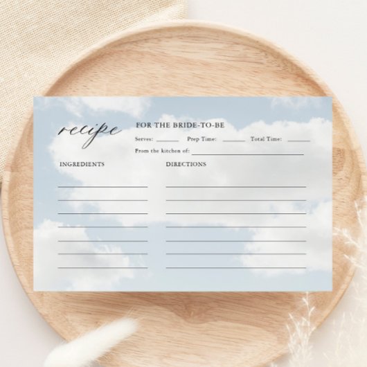 Cartes de recettes pour douche de mariée sur Cloud
