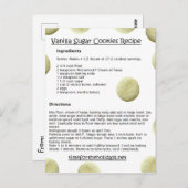 Cartes de recettes pour sucre de vanille (Devant / Derrière)