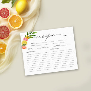 Cartes de recettes pour une fête de mariage Main S