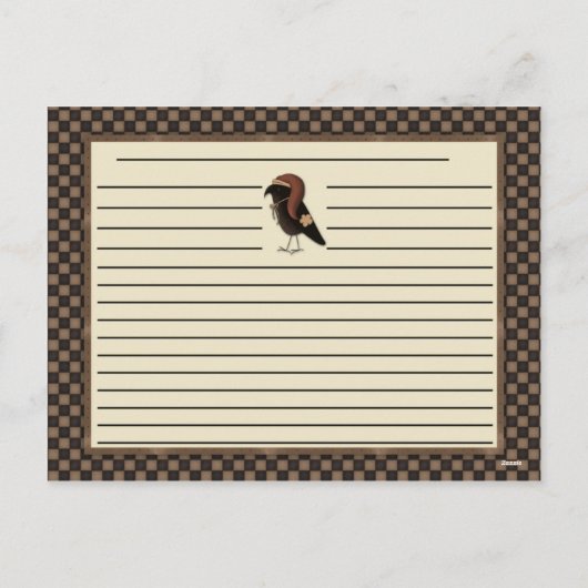 Cartes de recettes Primitive Christmas Crows Crows (Dos)