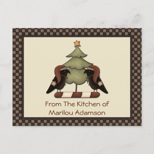 Cartes de recettes Primitive Christmas Crows Crows (Devant)