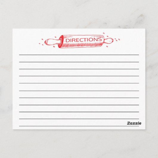 Cartes de recettes Red Sketched Kitchen Tools (Dos)