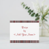 Cartes de recettes Red Stripes 4 x 6 (Debout devant)