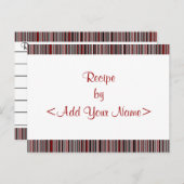 Cartes de recettes Red Stripes 4 x 6 (Devant / Derrière)