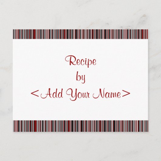 Cartes de recettes Red Stripes 4 x 6 (Devant)