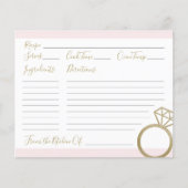 Cartes de recettes rose et or wedding shower (Devant)