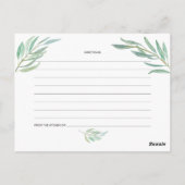 Cartes de recettes - Rustic Greenery Fête des mari (Dos)