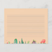 Cartes de recettes Rustique Boho Sud-Ouest Catcus (Dos)