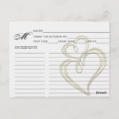 Cartes de recettes simples Gold Swirl Hearts (Dos)
