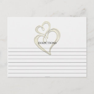 Cartes de recettes simples Gold Swirl Hearts