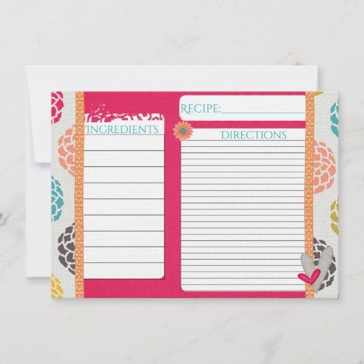 Cartes de recettes Sorbet rose (Devant)