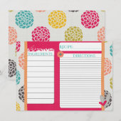 Cartes de recettes Sorbet rose (Devant / Derrière)