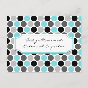 Cartes de recettes Turquoise gris cercles noirs