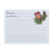 Cartes de recettes vierges : Carte postale papillo