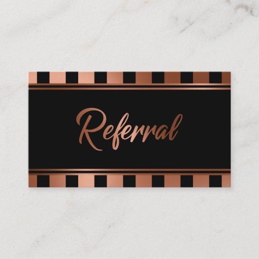 Cartes de recommandation à rayures verticales cuiv (Devant)