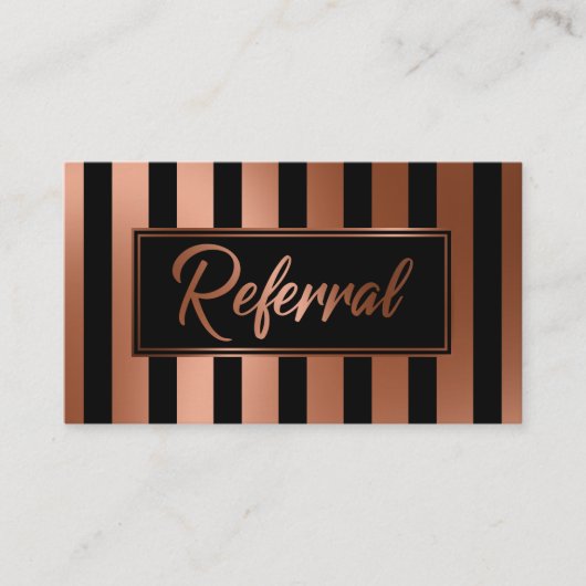 Cartes de recommandation à rayures verticales cuiv (Devant)