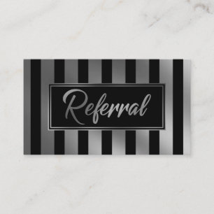 Cartes de recommandation rayées verticales argent 
