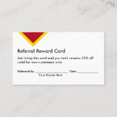 Cartes de récompense de référence de client (Dos)