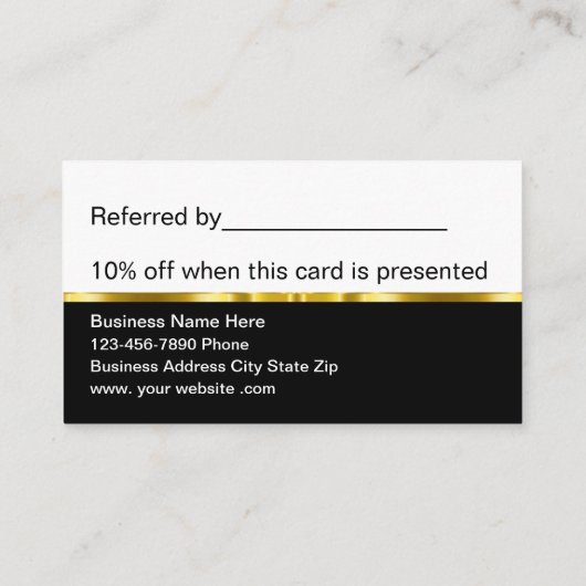 Cartes de récompenses de référence client classiqu (Dos)