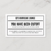 Cartes de réduction du bar-pub (Dos)